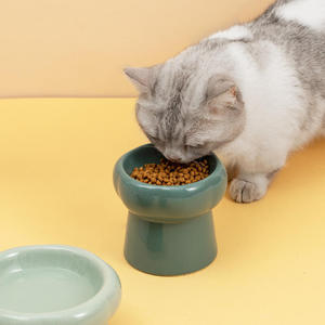 Eco-Friendly Indoor <strong>Pets</strong> Feeder <strong>Durable</strong> Ceramic Cat <strong>Bowl</strong> with High Foot Anti-Knock Protection - Product Image 1