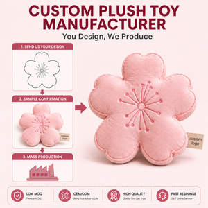 Bantal Sakura Lembut Lucu Warna Pink, Bantal Bunga Sakura 3D, Bantal Bunga, Produsen Mainan Boneka Bunga Custom - Product Image 2