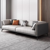 Modernes Licht Luxus Büro Empfangs bereich Set Modular Schnitts ofa Couch tisch Kombination Schwamm Edelstahl Beine