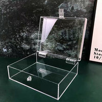 Kunden spezifische Großhandel Acryl transparente Box mit Schloss Aufbewahrung sbox Plexiglas Clam shell Box Koffer