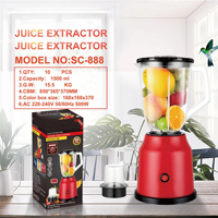 Blender électrique multifonction 2 en 1, 1,5 L, mixeur à haute vitesse, pour smoothies, avec 4 lames en acier inoxydable, pour la cuisine à domicile