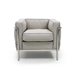 Chaise longue en cuir minimaliste moderne avec design capitonné, canapé modulaire pour bureau, salon, appartement, hôtel - Product Image 3