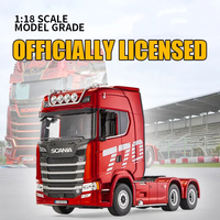Camion RC Huina 1501 à l'échelle 1/18, porte ouvrante, carrosserie en métal, 4x4, 19CH, Scania 770 S V8, jouet de camion semi-remorque, télécommande