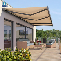 Auvent rétractable à télécommande, auvent pliant extérieur, pare-soleil manuel, auvent cassette complet pour patio