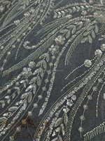 DELACE MY Robe de mariée de luxe en dentelle à motifs de feuilles avec des paillettes, des perles et des strass