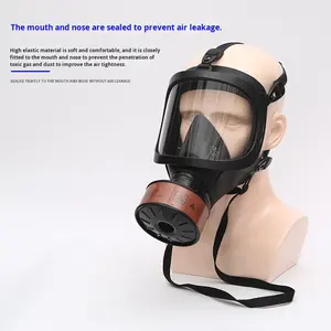 Produsen penjualan langsung masker Gas wajah penuh silikon dapat digunakan kembali Filter kimia <span class=keywords><strong>Respirator</strong></span> perlindungan asap pemadam kebakaran darurat - Product Image 3