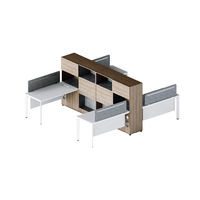 Bureau de travail multi-utilisateurs pour 6 personnes avec ordinateur, mobilier pour ordinateur portable, table de séparation de bureau pour équipes