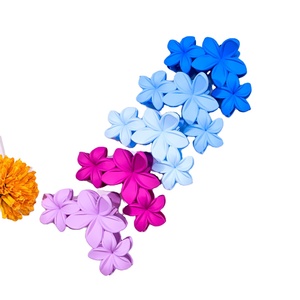 Plastik saç aksesuarları 11cm düz renk çiçek saç pençe hawai amber çiçeği plaj saç pençe klipsleri büyük çiçek pençe - Product Image 1