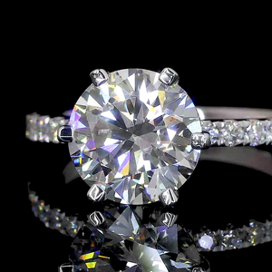 Anello solitario eterno 14K/18K oro bianco, diamanti coltivati in laboratorio, anello, solitario classico, donne - Product Image 3