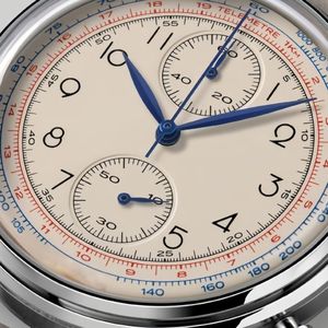 Reloj OEM con Logotipo Personalizado, Reloj de Cuarzo Clásico con Cronógrafo VK61 Japonés, Correa de Cuero Vacuno, Relojes de Cuarzo Vintage para Hombre - Product Image 4