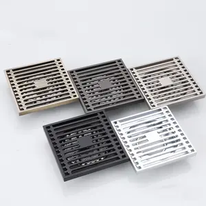 Best Quality 4 Inch Square Stainless Steel Large Displacement Shower Drain Floor Anti-odor Channel Drain Bathroom