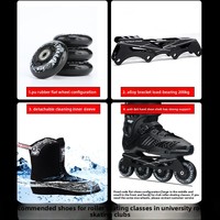 Patins à roulettes en ligne LJC pour adultes, hommes et femmes, du niveau débutant au professionnel, coque en polypropylène, roues en caoutchouc PU à rangée unique