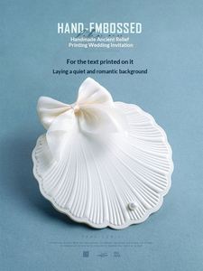 Carte de vœux de mariage originale Fangcunli, faite à la main, gaufrée, design coquillage marin, personnalisée, 25 exemplaires - Product Image 6