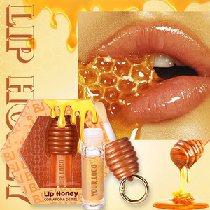 Etiqueta privada Labio Miel Infundido Oro Amarillo Aceite para el cuidado de los labios Brillo brillante Resplandor Brillante Esencia de panal brillante Brillo de francin - Product Image 3