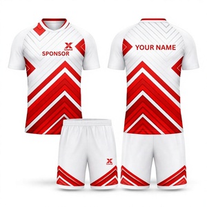 Uniforme de Fútbol 7V7, Conjunto de Camiseta Personalizada con Impresión Digital, Transpirable, de Secado Rápido, 100% Poliéster, Cuello en V, Unisex, Cintura Elástica, Pantalón Corto - Product Image 1
