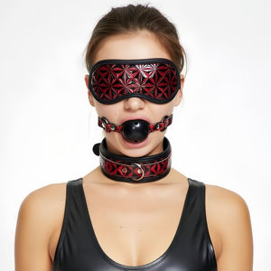 Pinksm personnalisé en cuir BDSM Bondage Gear adulte jouets sexuels collier menottes jambières masque pour les yeux fouet-services personnalisés - Product Image 2