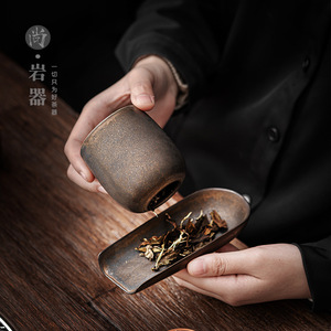 Portable Ceramic Tea Canister <b>Mini</b> Airtight Storage Jar For Tea Sample Packaging Cylinder Shape - Product Image 2
