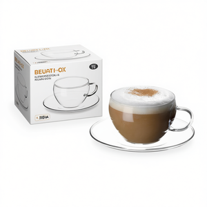 Juego de 2 tazas Simax Teacups Eva con platillos, juego de tazas de té de vidrio de 200 ml con platillo para café o té. - Product Image 2