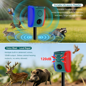 Répulsif Solaire pour Animaux Angus Dernière Génération avec 4 Sons et Lumière <span class=keywords><strong>Anti</strong></span>-Chevreuil Loup Chat Chien Oiseau Serpent Ultrasonique - Product Image 3