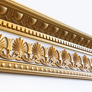 Moulures murales et de plafond en polystyrène de style français Banruo, luxueuses, à motifs de feuillage doré - Product Image 1