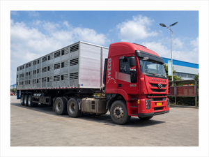Remolque para Ganado, Remolque para Animales de 30T, Semirremolque de Aluminio de 3-4 Niveles para Transporte de Animales con Plataforma Hidráulica - Product Image 1