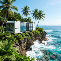 Maison Capsule Spatiale de Luxe 2026 – Maison Modulaire Préfabriquée avec Verre Panoramique à Faible Émissivité pour Complexes de Glamping et Hôtels