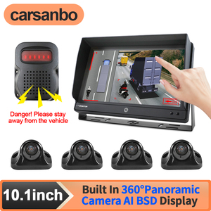 10,1-Zoll-<span class=keywords><strong>Dashcam</strong></span> All-in-One-Monitor 360 °   Panorama-Vogelperspektive-Kamera-Assistent mit KI-BSD-Warnung - Product Image 1