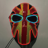 Masque LED lumineux d'Halloween en gros, rechargeable, respirant, écologique, costume de fête, DJ, lumineux, punk, mode, cosplay