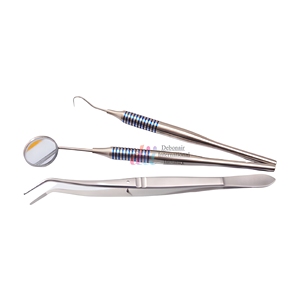 Juego de instrumentos quirúrgicos de acero inoxidable de alta calidad con mango hueco para examen dental: espejo, explorador y pinzas. Proveedor mayorista. - Product Image 5