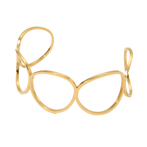 New Arrival Open <b>Bracelet</b> Bangle Stainless Steel <b>Metal</b> with 18K Gold Plating Water Resistant Fashionable Stylish BY HF CRAFTS - Product Image 4