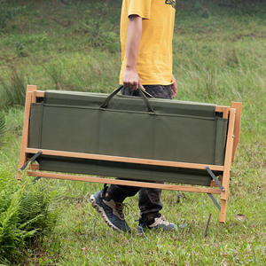 เก้าอี้ชายหาดพับได้สำหรับตั้งแคมป์สีดำสองชั้นแบบพกพา - Product Image 5