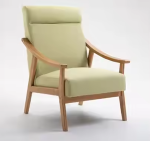 Fauteuil inclinable confortable en tissu et bois pour salon, avec support pour les jambes, pour mobilier d'hôtel et de salon - Product Image 6