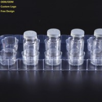 Plateau en plastique transparent pour ampoules, certifié ISO, en PET, avec 10 trous, pour protéger les flacons