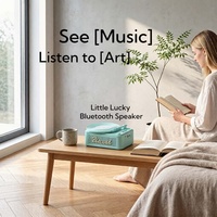 Nouveau Mini Haut-Parleur Portable Lucky pour Enceinte Sans Fil 5.3, Plateau Tournant, LED RGB, Autonomie 5-10 Heures, Lecteur de Carte TF, Haut-Parleur de Bureau Créatif