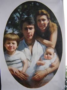 Peinture à l'huile sur toile originale de haute qualité, faite à la main, portrait, art <span class=keywords><strong>original</strong></span>, style impressionniste, peinture à l'huile moderne, <span class=keywords><strong>photo</strong></span> de <span class=keywords><strong>famille</strong></span> - Product Image 4