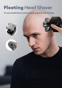 เครื่องโกนหนวดไฟฟ้าสำหรับผู้ชายหัวล้าน ใช้ได้ทั้งแบบเปียก/แห้ง โกนศีรษะ หลัง และบริเวณขาหนีบ พร้อมใบมีดหมุนแม่เหล็ก แปรงนวด - Product Image 6