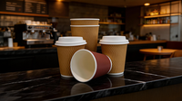 Gobelets à café jetables en mousse, écologiques, imperméables, biodégradables, en papier argenté, doublés de PLA, à paroi simple, revêtus de PE, compostables