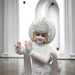 รูปปั้นพระราชาคุริชนาทำมือจากหินอ่อนสีขาว สำหรับตกแต่งวัดและบ้าน ของขวัญทางจิตวิญญาณ ผู้ผลิตและจำหน่าย - Product Image 6