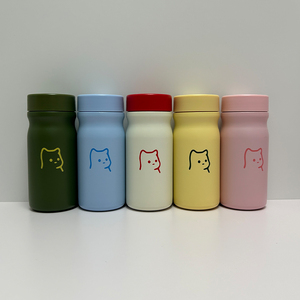 11oz/320ml <b>Mini</b> 316 Stainless Steel Kids Insulated Water <b>Bottle</b> with Cute Cat Print & Tea Strainer - Product Image 1