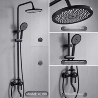 Ensemble de douche mural chromé pour baignoire avec douchette et mitigeur, pour salle de bain