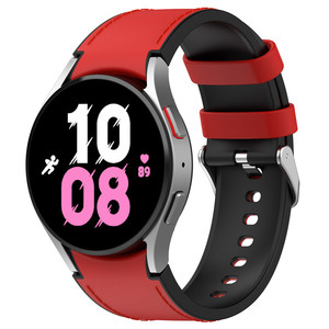 Correa de Reloj de Silicona y Cuero de 20 mm para <span class=keywords><strong>Samsung</strong></span> <span class=keywords><strong>Galaxy</strong></span> <span class=keywords><strong>Watch</strong></span> 7 6 <span class=keywords><strong>5</strong></span> 4 3 40 mm 44 mm 41 mm con Hebilla Plateada - Product Image 2