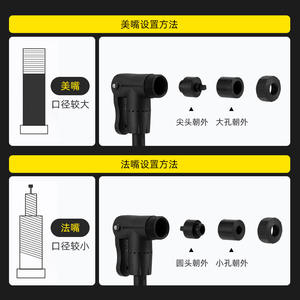 ปั๊มลมจักรยานแบบพกพาแรงดันสูง 120 ปอนด์ต่อตารางนิ้ว พร้อมขาตั้ง ปั๊มลมมือสำหรับจักรยาน - Product Image 5