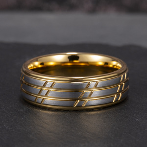 Anillo de Joyería de Moda para Mujer, Anillo de Acero Inoxidable Chapado en Oro, Anillo de Compromiso Hueco - Product Image 3