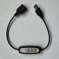 Interrupteur d'éclairage pour plantes à commande filaire 5V avec minuterie, trois boutons de gradation, câble d'extension USB mâle et femelle