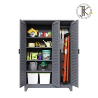 Armoire de rangement d'outils en acier verrouillable, casier utilitaire en métal robuste avec panneau perforé et étagères pour garage, jardin et sous-sol