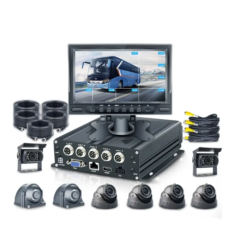 CCENTEN 8CH système de caméra de sauvegarde DVR Mobile écran 7 "moniteur à distance 1080P AHD véhicule voiture DVR MDVR enregistreur vidéo universel