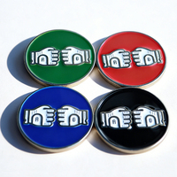 Marqueur de balle de golf magnétique double face gravé en fer forgé personnalisé OEM, marqueurs de balle en émail, accessoire de golf