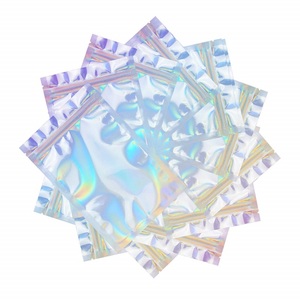 100pcs moq in Holographic lá <span class=keywords><strong>Ziplock</strong></span> Pet <span class=keywords><strong>AL</strong></span> nhựa đứng lên túi cho Jelly thực phẩm nhai kẹo cao su bao bì Mylar túi dây kéo - Product Image 6