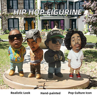 Mini figurines de rappeurs amusants, ensemble de modèles décoratifs pour intérieur et extérieur, statues hip-hop en résine, ornements pour fêtes