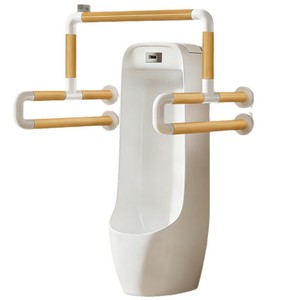 JIAWENHUA Urinal <b>Grab</b> <b>Bar</b> Wood Grain White Anti-Slip For Elderly Disabled Bathroom Safety - Product Image 2